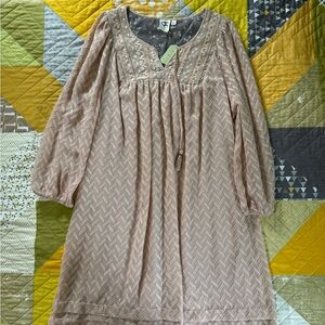 Anthropologie Elegant Pink Chevron Dress